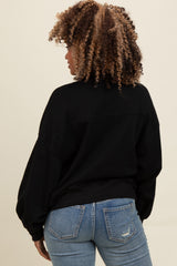 Black Oversized Balloon Sleeve Sweatshirt