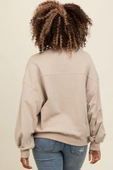 Light Taupe Oversized Balloon Sleeve Sweatshirt