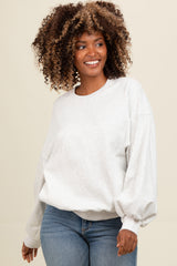 Ivory Oversized Balloon Sleeve Sweatshirt