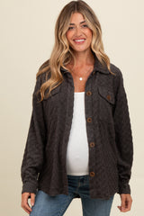 Black Checker Plaid Button Down Maternity Shirt