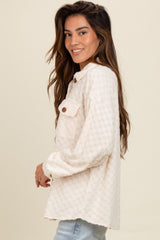 Ivory Checker Plaid Button Down Shirt