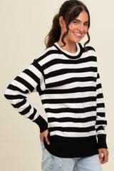 Black Striped Basic Sweater