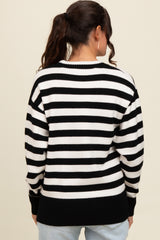 Black Striped Basic Sweater