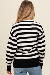 Black Striped Basic Maternity Sweater