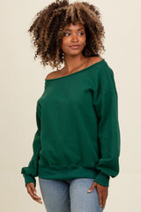 Forest Green One Shoulder Sweatshirt