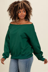 Forest Green One Shoulder Sweatshirt