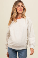 Heather Grey One Shoulder Maternity Sweatshirt