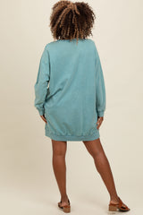 Teal Mineral Wash Sweatshirt Dress