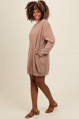 Mocha Mineral Wash Sweatshirt Dress