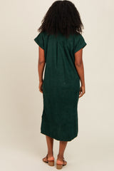 Forest Green Corduroy Button Down Midi Dress