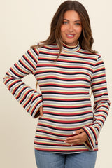 Navy Striped Knit Bell Sleeve Maternity Top