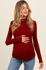 Rust Basic Long Sleeve Maternity Top