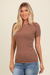 Mocha Puff Sleeve Top