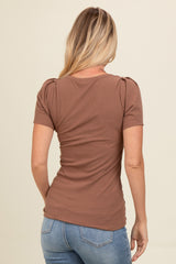 Mocha Puff Sleeve Top