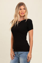 Black Puff Sleeve Top