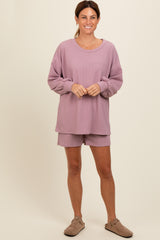 Mauve Long Sleeve Short Set