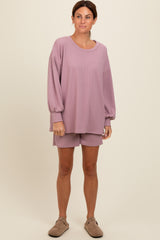 Mauve Long Sleeve Short Set