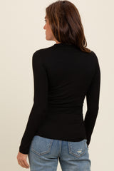 Black Mock Neck Long Sleeve Top