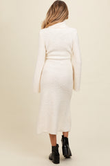 Ivory Turtleneck Bell Sleeve Maternity Sweater Dress