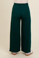 Forest Green Contrast Stripe Side Slit Maternity Pants