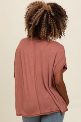 Rust Flutter Sleeve Top