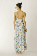 Multi Floral Large Eyelet Maxi Dress