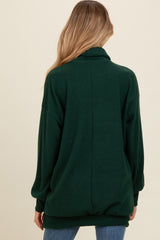 Forest Green Brushed Knit Cowl Neck Maternity Pullover