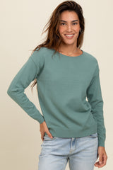 Light Teal Basic Boatneck Sweater