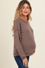 Mocha Stitch Detail Maternity Long Sleeve Top