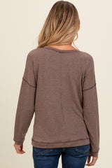 Mocha Stitch Detail Maternity Long Sleeve Top