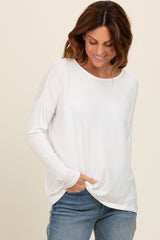 Ivory Drop Shoulder Maternity Long Sleeve Top