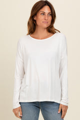 Ivory Drop Shoulder Long Sleeve Top