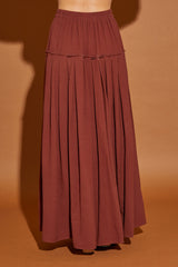 Sepia Drawstring Pleated Skirt