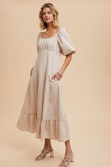 Linen Fit And Flare Dress