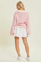 Pink Embroidered Sweater