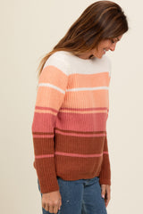 Peach Mixed Stripe Sweater