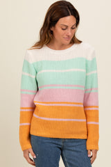 Mint Green Mixed Stripe Sweater