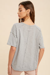 Chambray Garment Washed Short Sleeve Pocket Tee