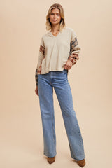 Oatmeal Multi Spliced Thermal Top