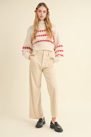 Beige Mixed Corduroy With Pocket Pants