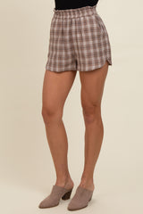 Mocha Plaid Lounge Shorts