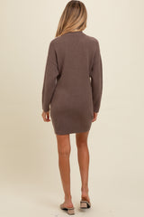 Ivory Colorblock Mock Neck Maternity Sweater Dress