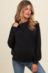 Black Vintage Wash Relaxed Fit Maternity Sweatshirt