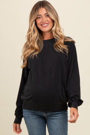 Black Vintage Wash Relaxed Fit Maternity Sweatshirt