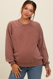 Brown Vintage Wash Relaxed Fit Maternity Sweatshirt