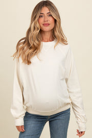 Cream Vintage Wash Relaxed Fit Maternity Sweatshirt