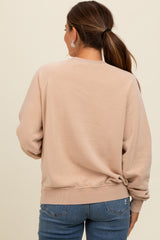 Light Taupe Vintage Wash Relaxed Fit Maternity Sweatshirt