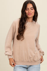 Light Taupe Vintage Wash Relaxed Fit Sweatshirt