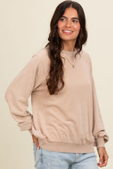 Light Taupe Vintage Wash Relaxed Fit Sweatshirt