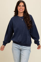 Navy Blue Heather Crewneck Sweatshirt